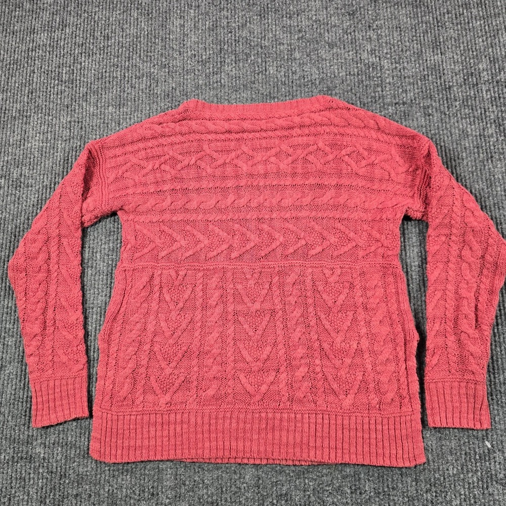 Polo Ralph Lauren Sweater Womens XS Pink Cotton Linen Cable Knit Pullover Crew - Picture 2 of 7
